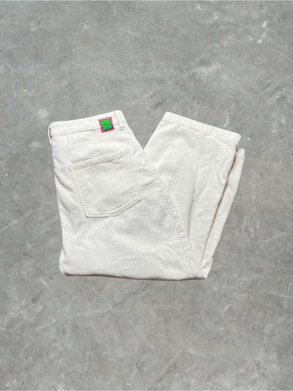 Empyre Baggy White Corduroy Pants Womens Size 12 Y2K Skater Style